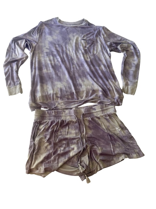stars above Other - stars above Lavender Tie-Dye Long Sleeve Top & Shorts Pajama Set